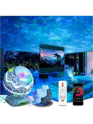 Asitan Gökyüzü Projeksiyon Gece Lambası, 14 Farklı Işık Yansıtma, Dahili Bluetooth Hoparlörlü, Za