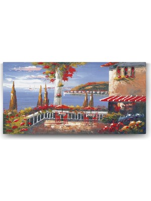 Asitan Deniz Manzaralı Cafe Tablosu - 100X50CM