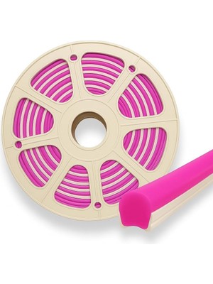 Asitan Pembe 6mm Ikinci Nesil Silikon Neon LED Şerit Kılıfı 5 Metre Difüzör Tüp (Led Hariç)