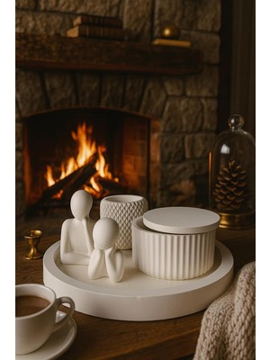 Asitan Modern Beyaz Dekoratif Set – 6 Parçalı Şık Tasarım