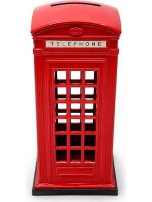 Asitan Klasik Ingiliz Telefon Kulübesi Metal Kumbara / Ingiliz Telefon Kulübesi