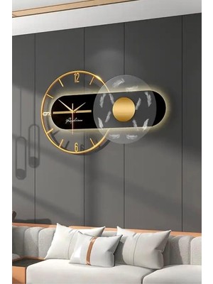 Asitan Metaquartz Aksesuar Renessa Exclusive (Quartz Mekanizmalı) Özel Seri Dekoratif Metal Ahşap Duvar