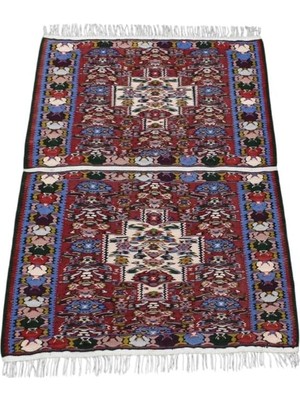 Asitan Zehra Abla Halı El Dokuma Benzersiz Iran Sine Yün Kilim 6276 Çok Renkli-80 x 120