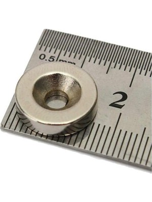 Asitan Hobialem 10 Adet - Havşa Delikli, Neodyum Mıknatıs, 15X3 Mm, Çok Güçlü Magnet