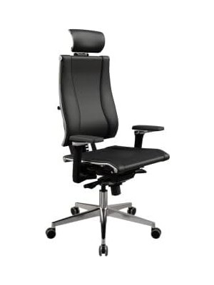 Asitan Atom Ofis Yoga 4d Siyah Deri Yönetici Çalışma Koltuğu, Ergonomik Çelik Gövde, 4d Ayarlanabili