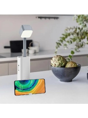Asitan 205° Oynar Başlıklı, Powerbank Özellikli, 3 Işık Modu, USB Şarjlı, Masa Lambası Olabilen E