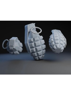 Asitan Hivhestın El Bombası 12 cm Gümüş Renk - 3D Baskı Metalik 12 x 12