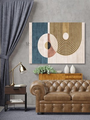 Asitan Geometrik Çizgiler Boho Tarzı Soyut Dekoratif Tablo 60 x 90