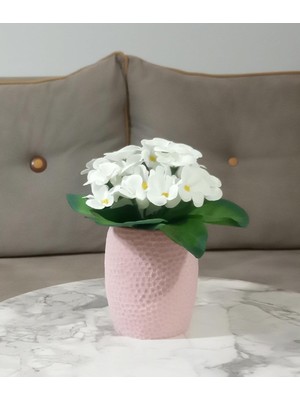 Asitan Vazo Dahil,vazo Dahil,vazoda Çiçek,beyaz Yapay Çiçek,vazo Pembe Petek Desenli Poliresin 8