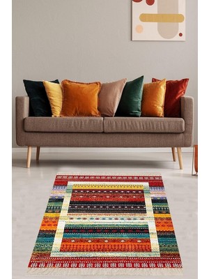 Asitan On The Clouds Kilim Desenli Renk Geçişli Yıkanabilir Kaymaz Taban Leke Tutmaz Etnik Salon Halıs�