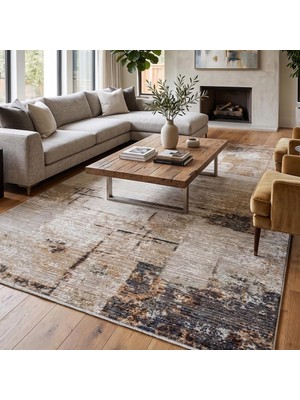 Asitan Lorien Vintage Dokuma Halı | Eskitme Desenli Pamuk Tabanlı Halı | Modern Salon Halısı | 120 x 1