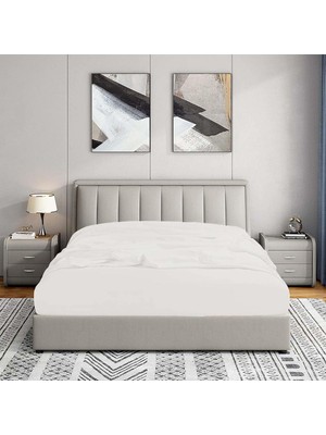 Asitan Soley / Jersey /%100 Pamuk Çift Kişilik 140 x 200 Lastikli Çarşaf Beyaz