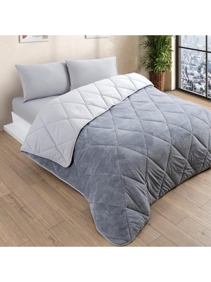 Asitan Tek Kişilik Lüx Gri Wellsoft Yorgan Çift Taraflı 155X215 cm