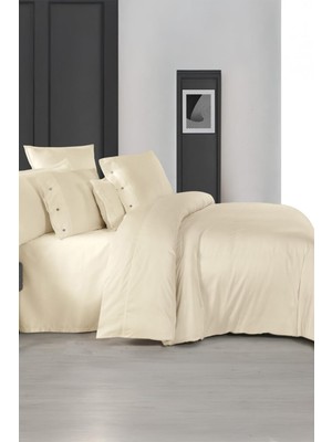 Asitan Monochrome KREM%100 Pamuk Saten Çift Kişilik Nevresim Takımı