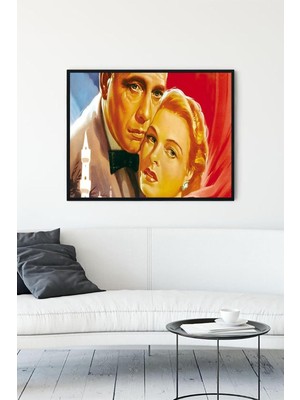 Asitan (PSTER10447) Casablanca-Kazablanka Film Afişi Çerçeveli Tablo 7 (50X70CM)