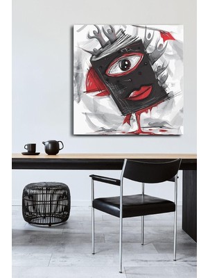 Asitan Soyut Sanat Tek Parça Kare 65X65 cm Kanvas - Canvas Tablo