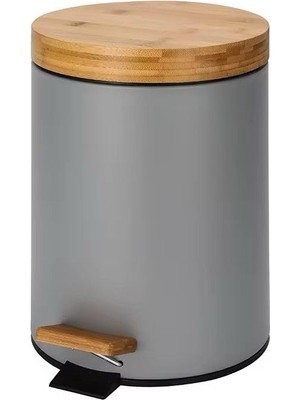 Asitan Orret Home Bambu Kapaklı Metal Çöp Kovası – Hidrolik Sistemli Yavaş Kapanma Özellikli, Pedal