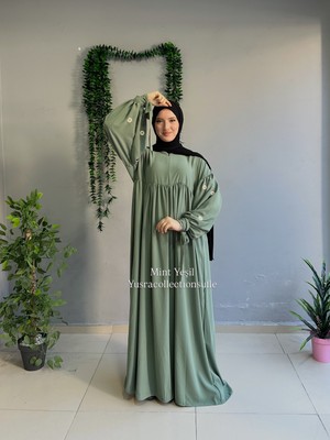 Yüsra Collection Papatya Nakışlı Liza Elbise