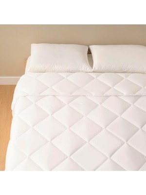 Asitan %100 Microfiber Tek Kişilik Yorgan, Beyaz, 155 x 215