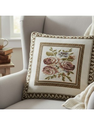 Carla Loren-3 Çift Yön Desen Goblen Dekoratif Yastık Kılıfı 45X45