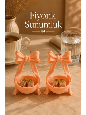 Morbella 2’li Fiyonk Kahve Yanı Lokumluk Seti 8x5 cm | Mini Çikolatalık, Drajelik, Şekerlik, Türk Kahvesi Sunumluğu
