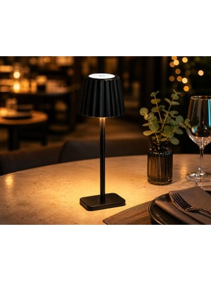 Asitan Merida Şarjlı LED Masa Lambası / 3 Renk (3000K-4500K-6000K) Dimmer Ayarlı / Dokunmatik / Kablosu