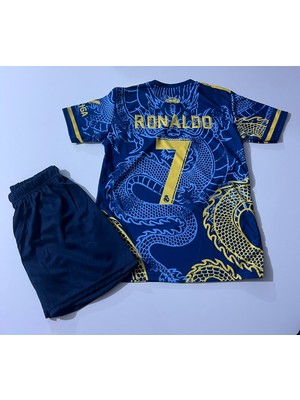 Candy Cup R.e.a.l Madridd Cristiano Ronaldo Lacivert Dragon Özel Konsept Çocuk Forması 2li Set