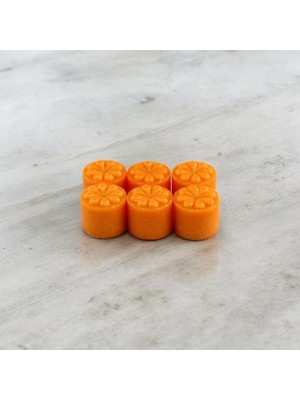 Asitan Baton Mum Mini 6'li Turuncu Silindir Dekoratif Mumu Kandil Hediyelik Fitilli Mumlar Şamdan Kokusuz