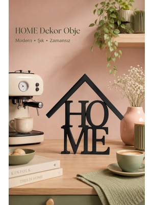 Morbella Dekoratif Home Yazılı Ev Biblosu 15×15 cm | Modern Salon, Tv Ünitesi, Konsol, Kitaplık ve Raf Süsü