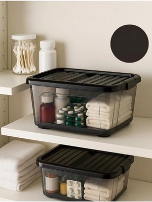 Asitan 20 Lt Saklama Kutusu 2 Adet Depolama Organizer Kilitli