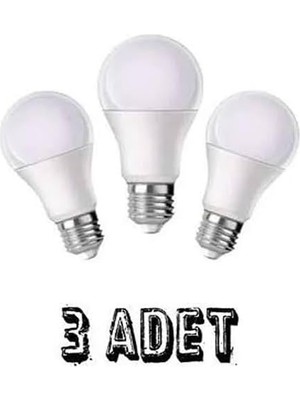 Asitan LED Ampul, E27 Duy, Beyaz Işık, 3'lü Paket