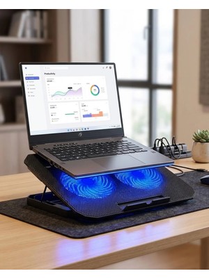 Teknodayım Soğutucu Fanlı Stand USB Portlu 8 Kademe Sehpası