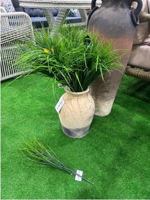 Asitan Yapay Yeşil Saz Bitkisi, Çimen Vazo Saksı Dekorasyon, 30-50 cm