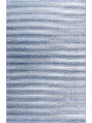 Asitan Stripe Mavi Kilim Kaymaz Taban Salon Oturma Odası Antre Halısı 33013A, 120 x 180