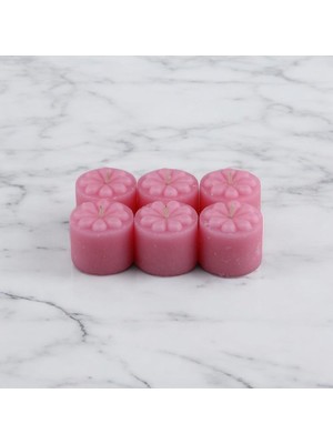 Asitan Tealight Mum Manolya Kokulu Pembe Renkli 6 Lı Paket 4 Saatlik Yanma Süresi - Ev Mumu - Iç Dekoras