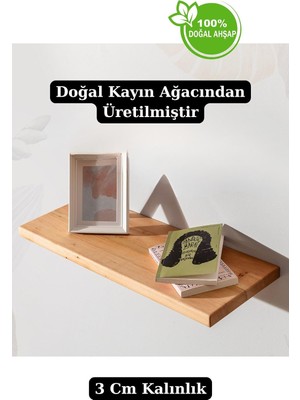 Asitan Büyük Boy Açık Renk Ahşap Dekoratif Tasarım Duvar Raf Düzenleyici Kütüphane Kitaplık Banyo