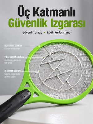 Teknodayım Böcek Önleyici Elektronik Sinek Öldürücü | Üç Katmanlı Güvenlik Izgarası Yeni Nesil