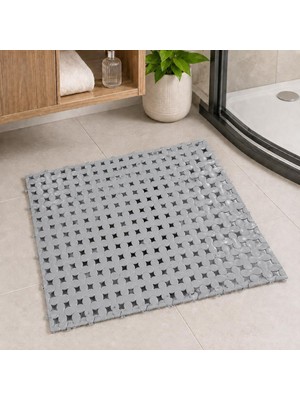 Asitan Poomy Banyo Yer Karosu 33X33 Cm, Kaymaz Plastik Duş Matı, Geçmeli Modüler Banyo Paspası, Su Tah