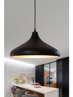 Asitan Nova Metal Sarkıt Avize, Bohem Tavan Lambası ve Salon Oturma Odası Aydınlatması - Siyah - 35 cm