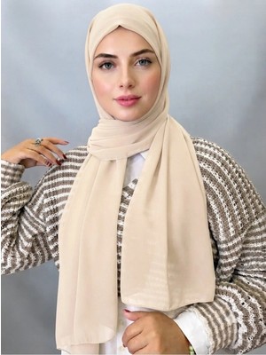 ALDAIYR Hazır Pratik Lüks Boru Boneli Şifon Şal BOA12354
