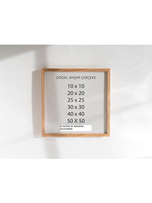 Asitan Doğal Ahşap Tablo Poster Çerçeve Siyah Farklı Boyut Seçenekleri Ahşap (20 x 20)