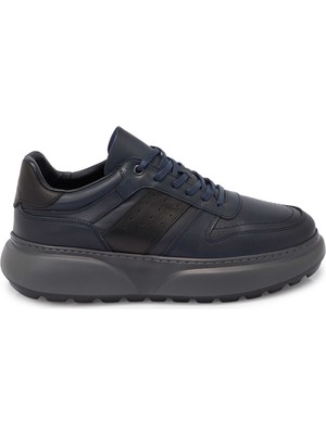 Tergan Lacivert Hakiki Deri Erkek Sneaker - E25S1AY57413-A31