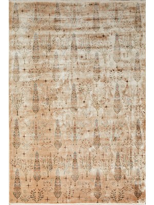 Apex Halı Pantheon 5051 Pt Bej Yumuşak Dokulu Ultra Sık Dokuma Vintage Desenli Şık 120 Tarak Ipek Halı