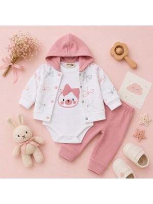 Babyim Ley Bebe Ayıcık Panç Nakışlı 3lü Takım