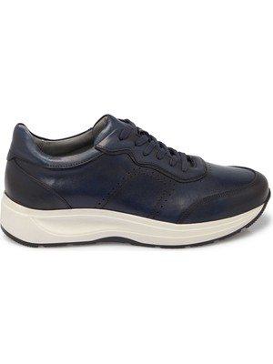 Tergan Lacivert Hakiki Deri Erkek Sneaker - E25S1AY57380-A31