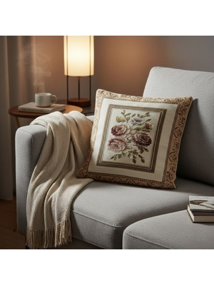 Carla Loren-24 Çift Yön Desen Goblen Dekoratif Yastık Kılıfı 45X45