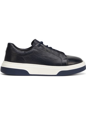 Tergan Lacivert Hakiki Deri Erkek Sneaker - E25S1AY57424-A38
