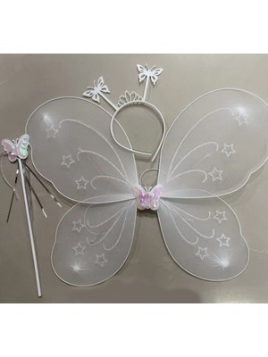 Gees Global Beyaz Renk Kanadı Tacı ve Sopası 50X37 cm