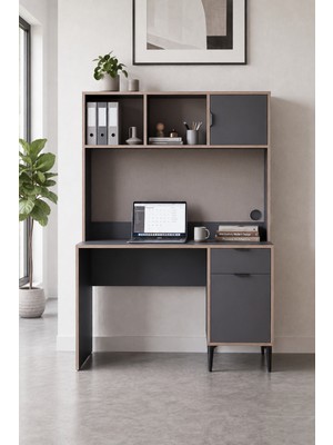 Sarmobi Arden Raflı Çalışma Masası Y:174 G:120 D:60 cm / Antrasit