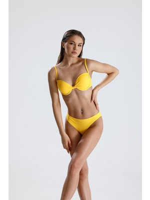 Magic Form Kadın Balenli Boş Cup Sarı Bikini Takımı C9T6N12
